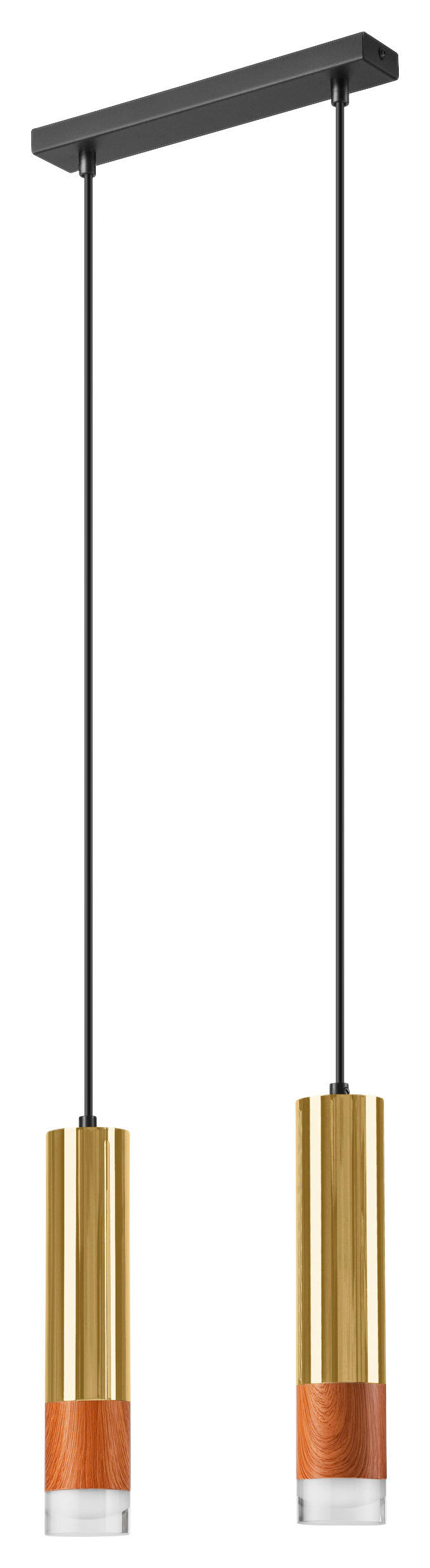 Lamkur Pendelleuchte gold Glas Stahl B/H/L: ca. 8x105x30 cm GU10 2 Brennstellen AURELIA - gold (30,00/8,00/105,00cm) - Lamkur