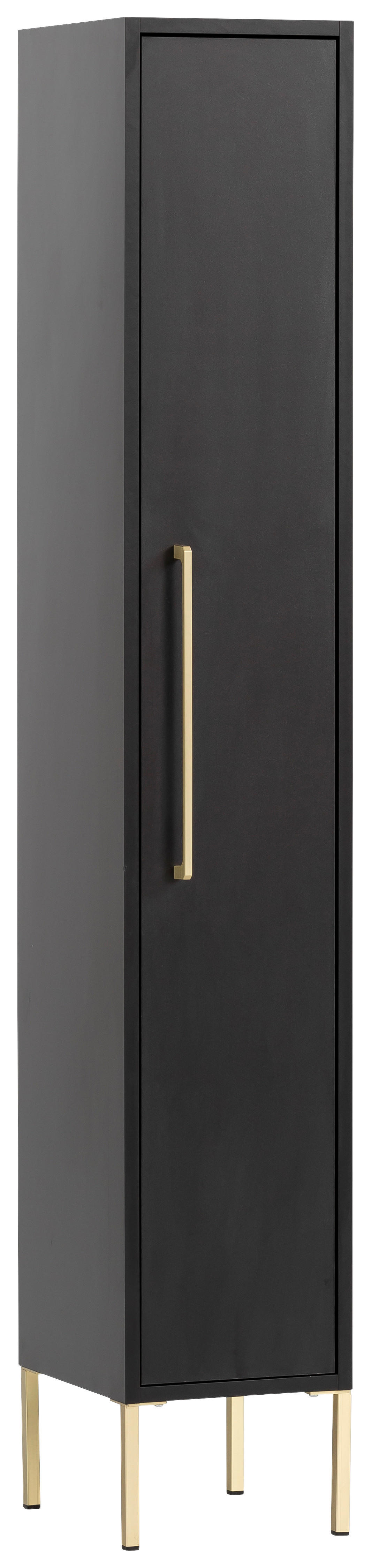 Midischrank Sarah schwarz B/H/T: ca. 25x154,7x30 cm Sarah - schwarz (25,00/154,70/30,00cm) - Möbelpartner