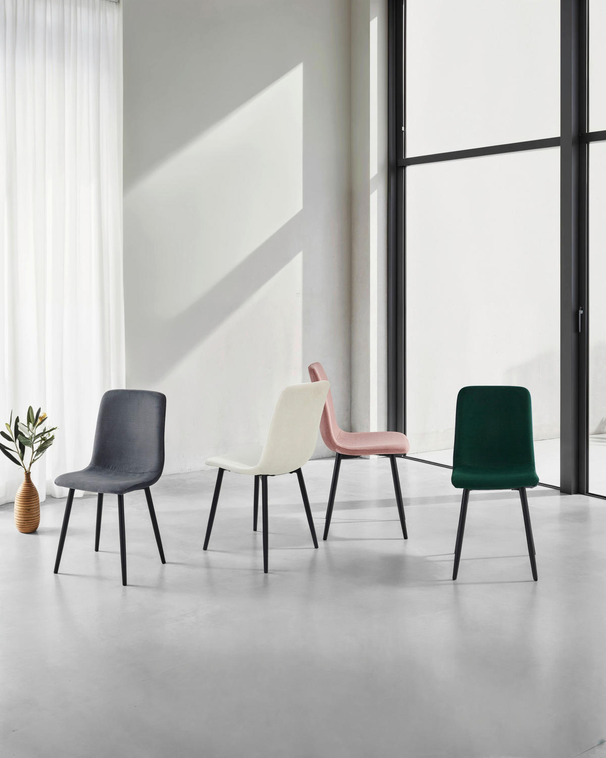 Stuhl Leipzig, 4er-Set altrosa Microfaser Metall B/H/T: ca. 44x92x54 cm Leipzig, 4er-Set - altrosa (44,00/92,00/54,00cm) - Hela