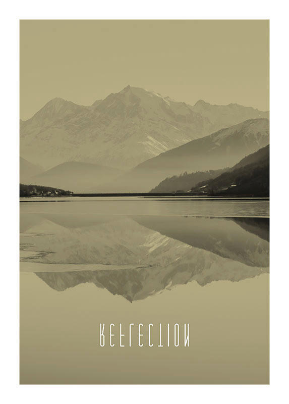 Komar Poster Word Lake Reflection Sand Natur B/L: ca. 50x70 cm günstig online kaufen