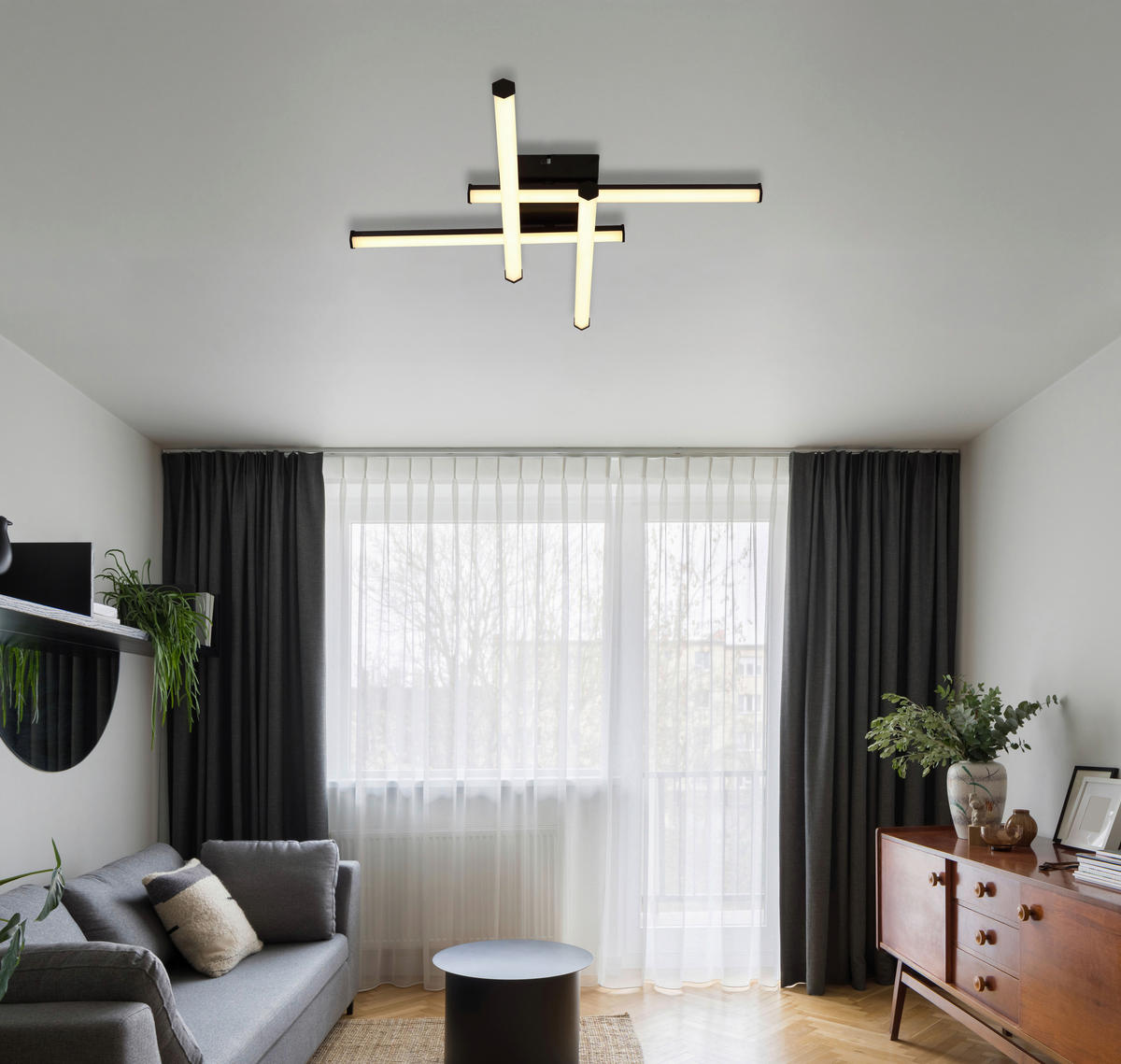 GLOBO LED-Deckenleuchte KIRINA 67342-24 schwarz Kunststoff B/H/L: ca. 50x8,8x50 cm 1 Brennstellen KIRINA - schwarz (50,00/50,00/8,80cm) - GLOBO