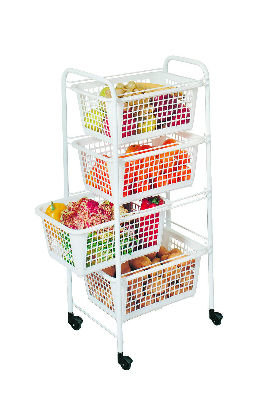 Metaltex Allzweckwagen weiß Stahlrohr B/H/L: ca. 38x83x30 cm Allzweckwagen_Sprinter - weiß (30,00/38,00/83,00cm) - Metaltex