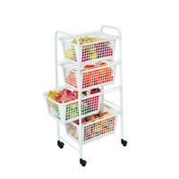 Metaltex Allzweckwagen weiß Stahlrohr B/H/L: ca. 38x83x30 cm Allzweckwagen_Sprinter - weiß (30,00/38,00/83,00cm) - Metaltex