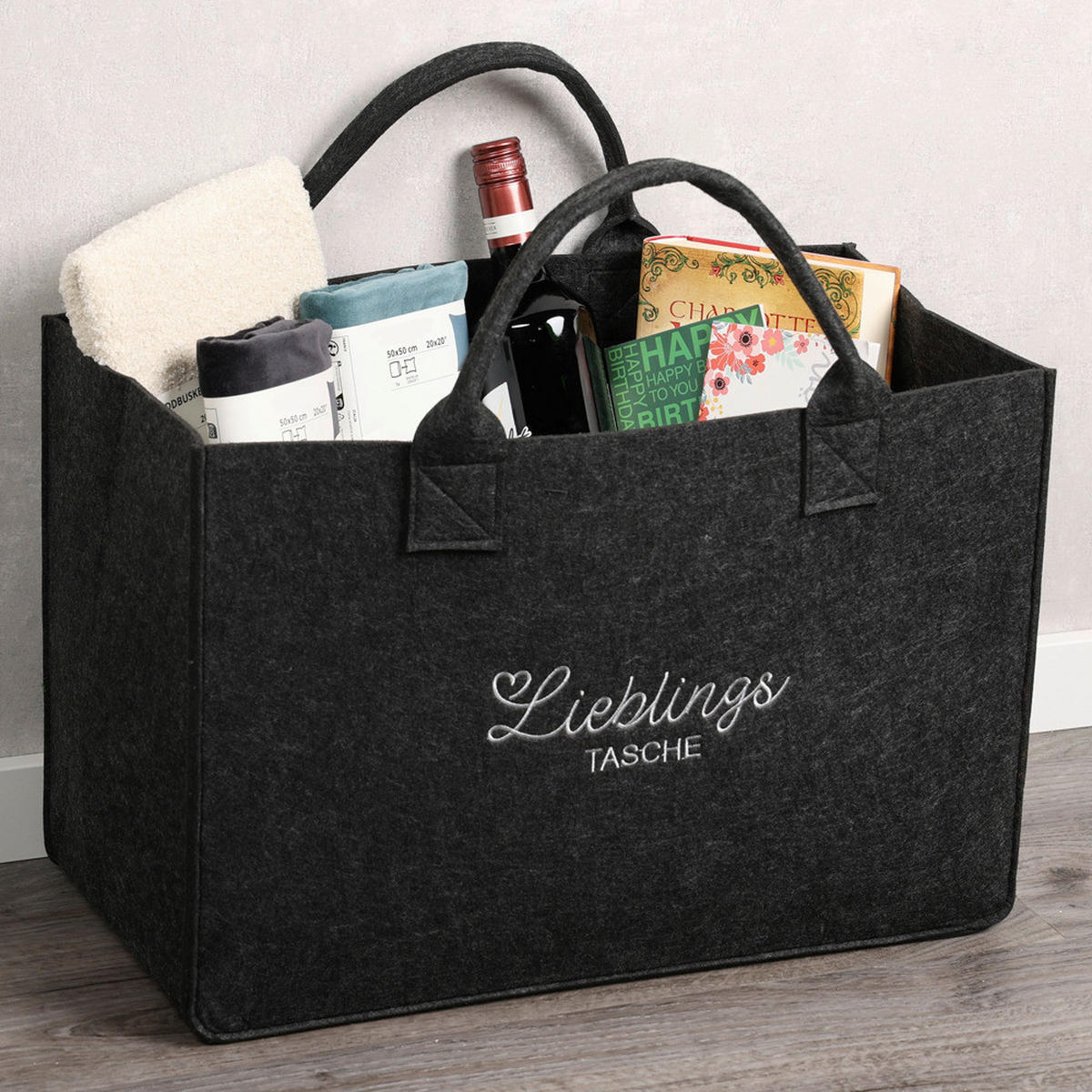 Kesper Tasche Filz grau Polyester B/H/L: ca. 25x34x50 cm Tasche_Filz - grau (50,00/25,00/34,00cm) - Kesper