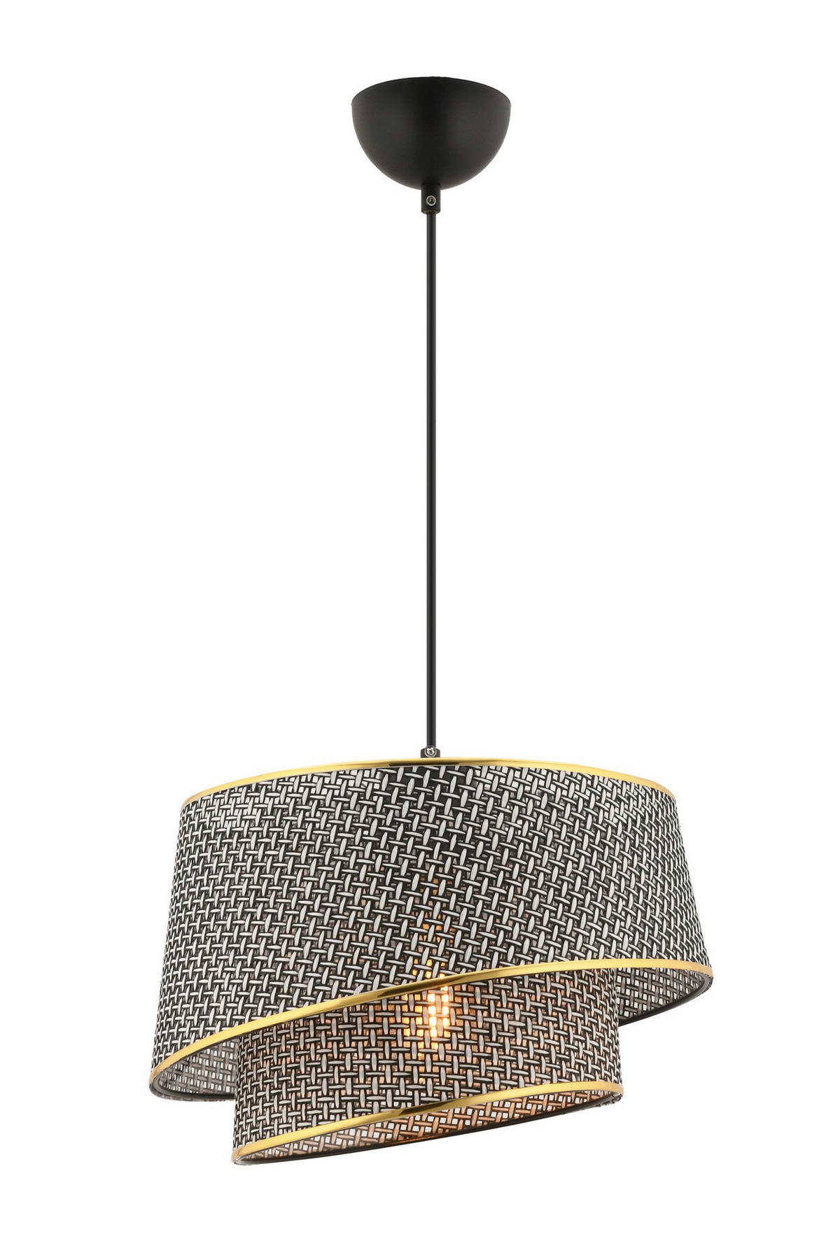Opviq Pendelleuchte gold grau Stoff Metall B/H/L: ca. 32x65x32 cm E27 1 Brennstellen Barette Hazeran - gold/grau (32,00/32,00/65,00cm) - Opviq