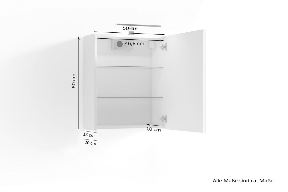 Spiegelschrank SPREE anthrazit B/H/T: ca. 50x60x20 cm SPREE - anthrazit (50,00/60,00/20,00cm) - byLIVING