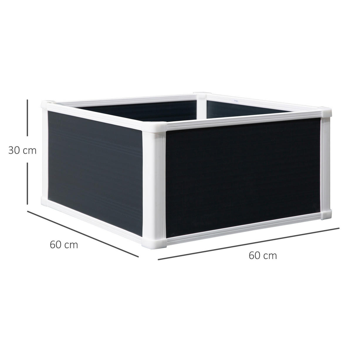 Outsunny Hochbeet grau B/H/L: ca. 60x30x60 cm Hochbeet - grau (60,00/60,00/30,00cm) - Outsunny