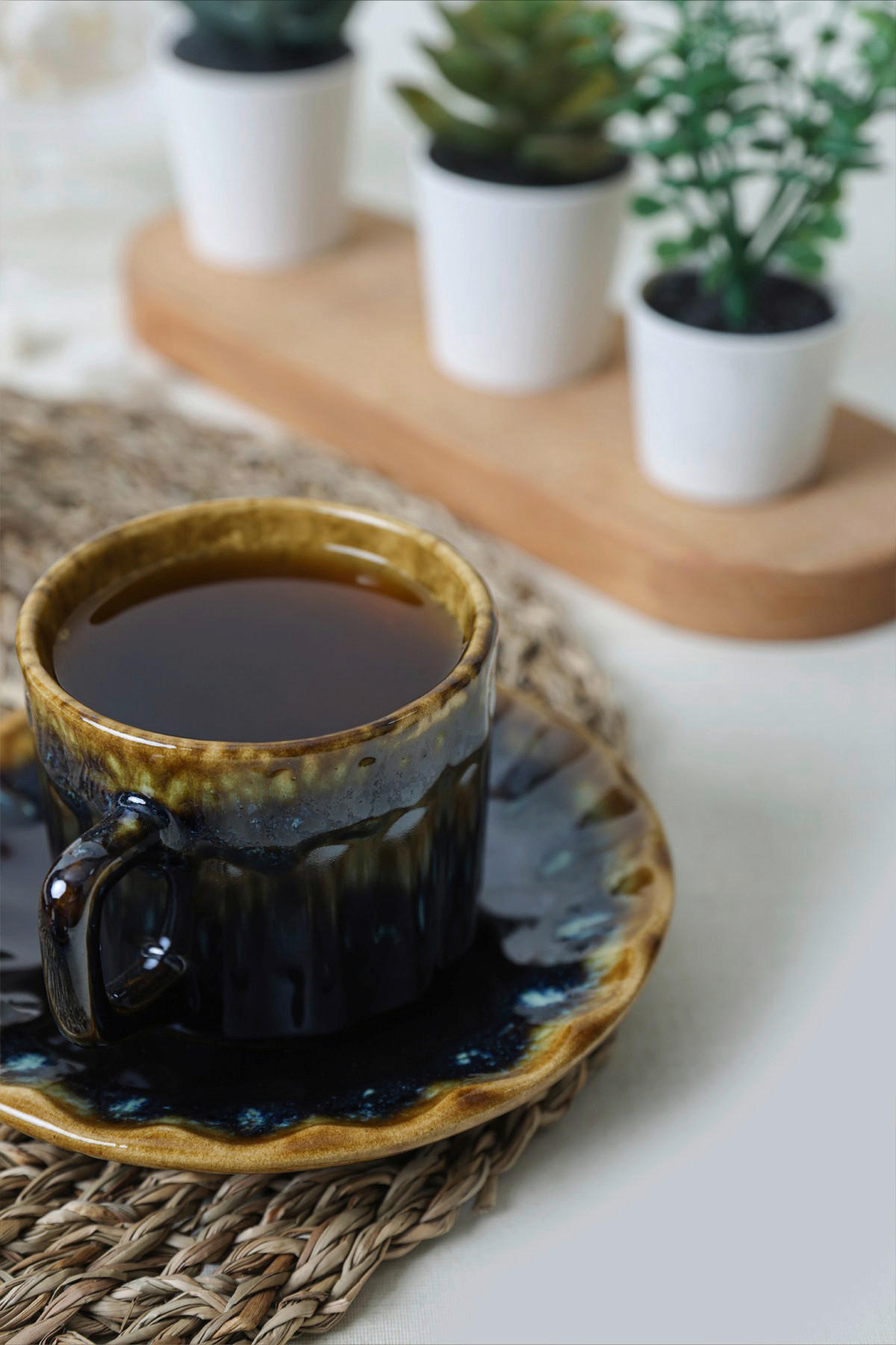 HermiaConcept Teetasse 12-tlg. gold Steingut 12-tlg. - gold/dunkelblau - HermiaConcept