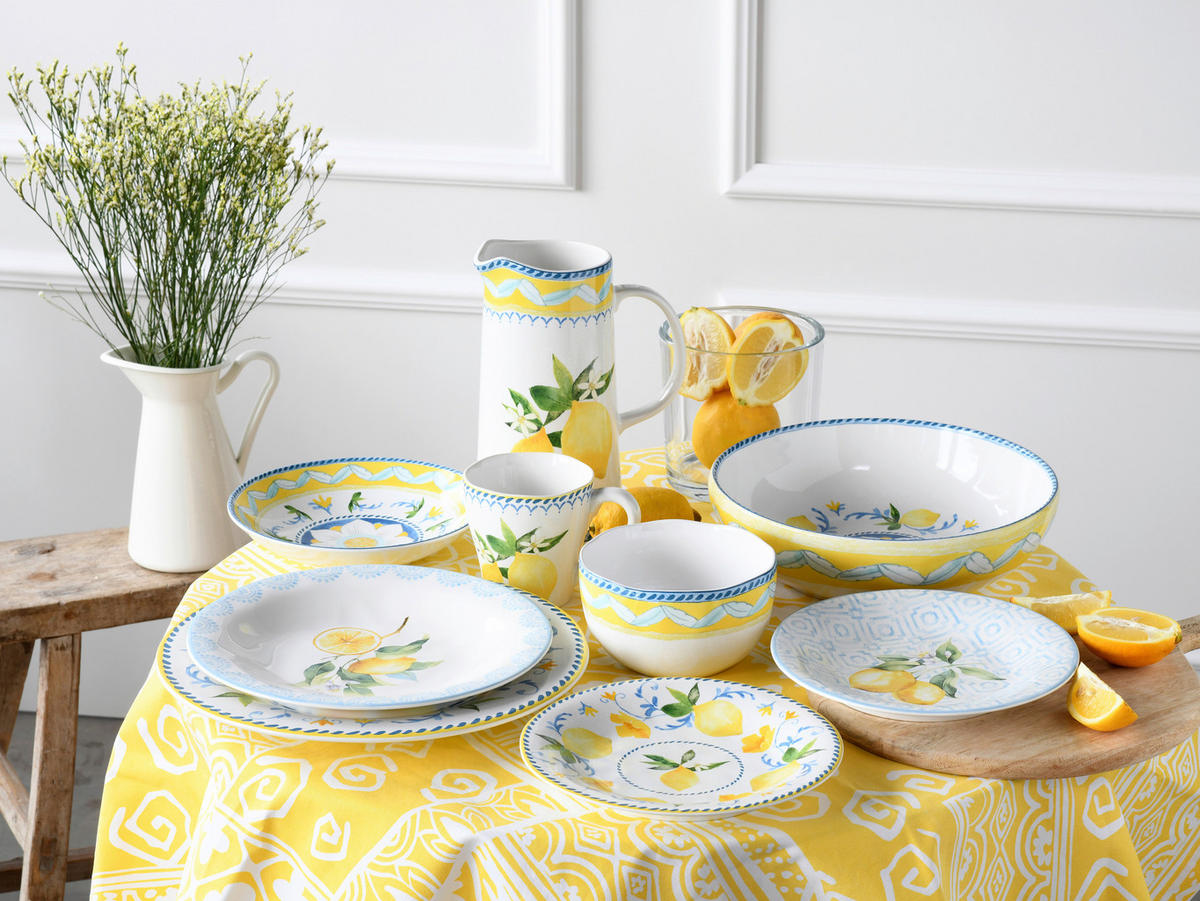 CreaTable Tafelservice Lemona bunt Steinzeug 12 tlg. Lemona - bunt - CreaTable