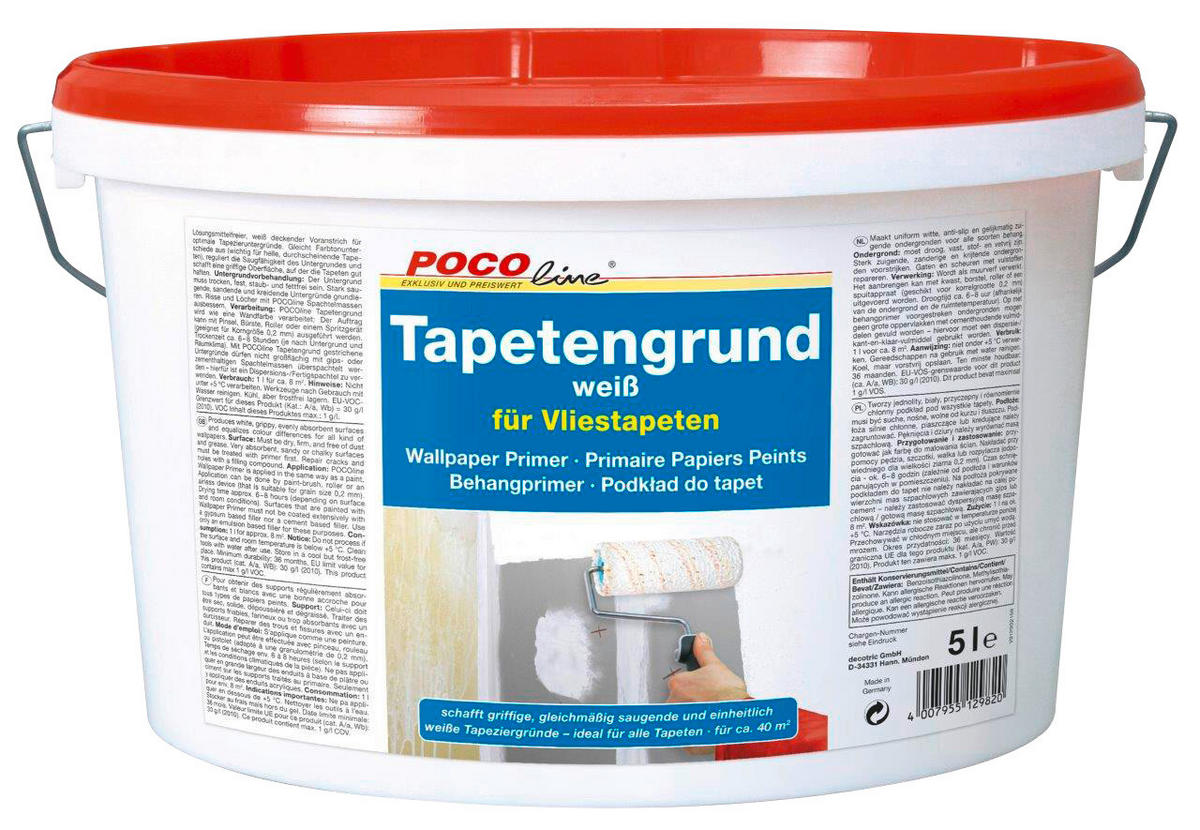 POCOline Tapetengrund weiß ca. 5 l Tapetengrund 5l - weiß (5,00l) - POCOline