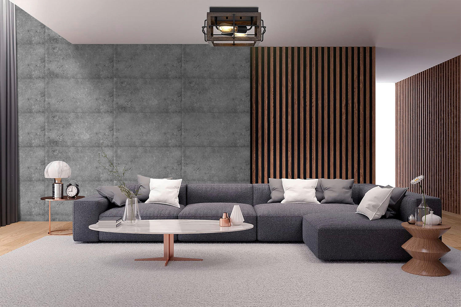 Wandpaneel grau Styropor B/L/S: ca. 50x50x0,3 cm Wandpaneel_Betonoptik 2qm - grau (50,00/50,00cm) - DECOSA