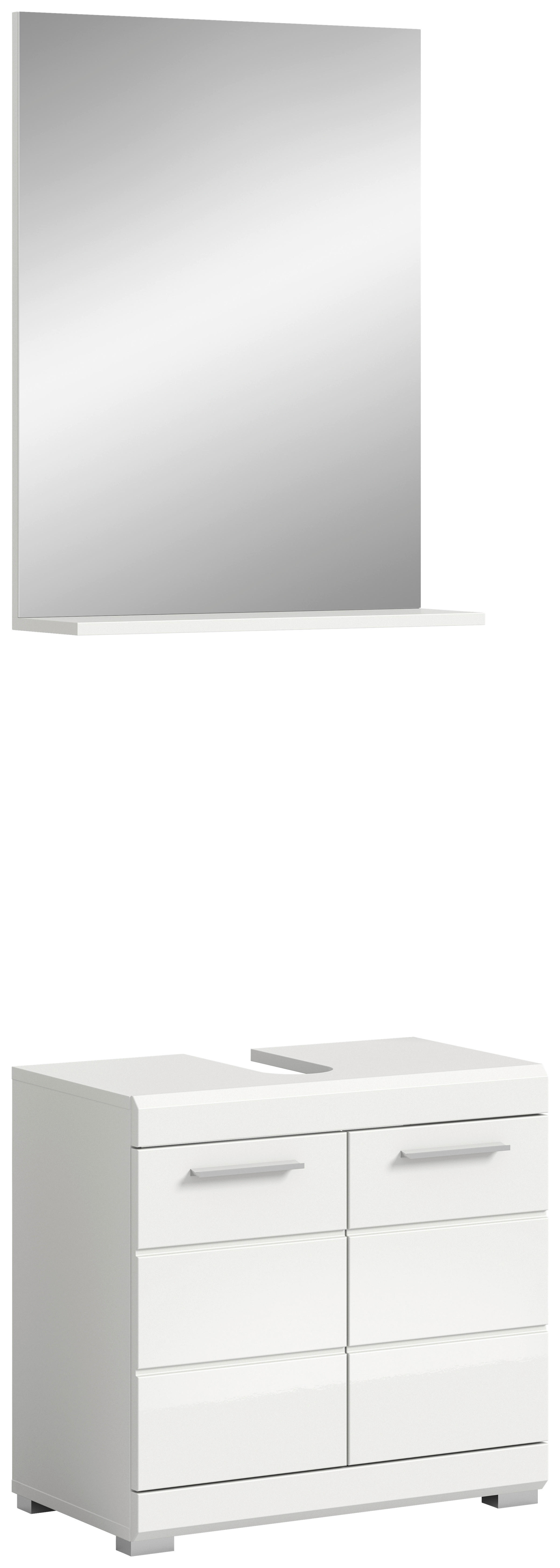 Badezimmer-Set Scout weiß weiß Hochglanz B/H/T: ca. 60x191x34 cm Scout - weiß (60,00/191,00/34,00cm) - xonox.home