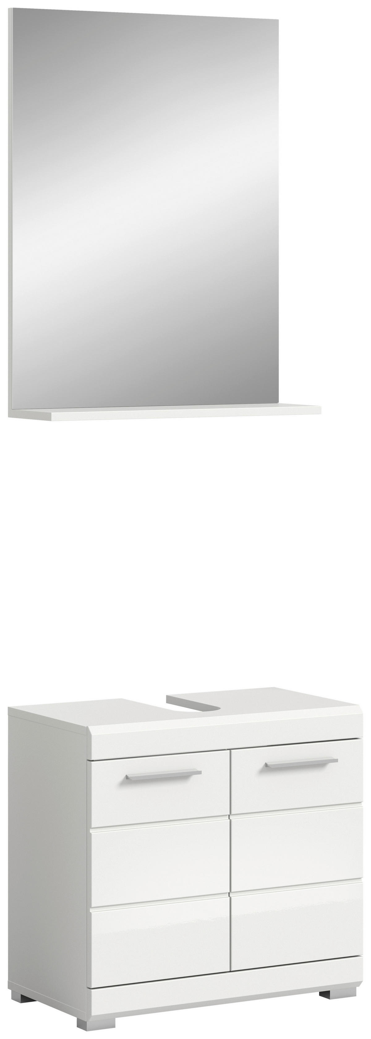 Badezimmer-Set Scout weiß weiß Hochglanz B/H/T: ca. 60x191x34 cm Scout - weiß (60,00/191,00/34,00cm) - xonox.home