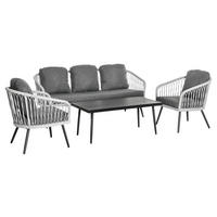 Outsunny Sitzgruppe grau Polyester B/H/L: ca. 70x174x76 cm Gartenmöbel-Set - grau (76,00/70,00/174,00cm) - Outsunny