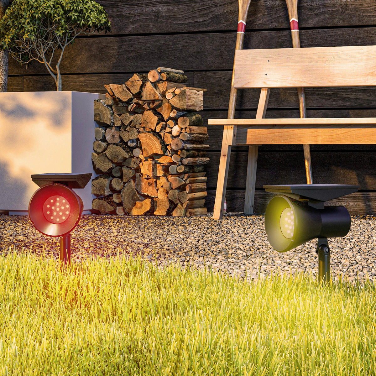 Solar-Gartenleuchte schwarz Kunststoff B/H/L: ca. 15x38x10,6 cm Solar-Gartenleuchte - schwarz (10,60/15,00/38,00cm) - Outsunny
