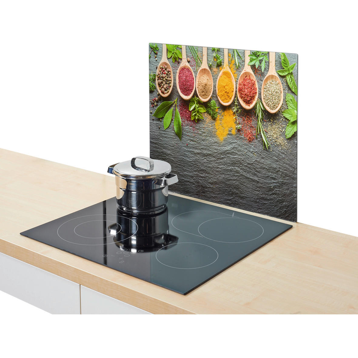 Zeller Herdblende-/Abdeckplatte Spices anthrazit Glas B/H/L: ca. 50x0,8x56 cm Spices - anthrazit (56,00/50,00/0,80cm) - Zeller