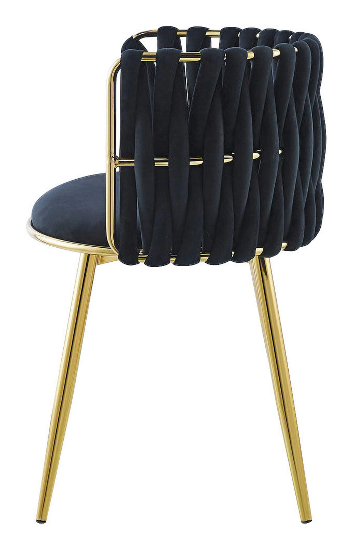 Stuhl Milla 100 2er-Set schwarz Microfaser B/H/T: ca. 57x80x53 cm Milla 100 2er-Set - gold/schwarz (57,00/80,00/53,00cm) - 360 Living