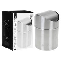 Abfalleimer silber Edelstahl B/H/L: ca. 13x17x13 cm Tisch-Abfalleimer - silber (13,00/13,00/17,00cm)