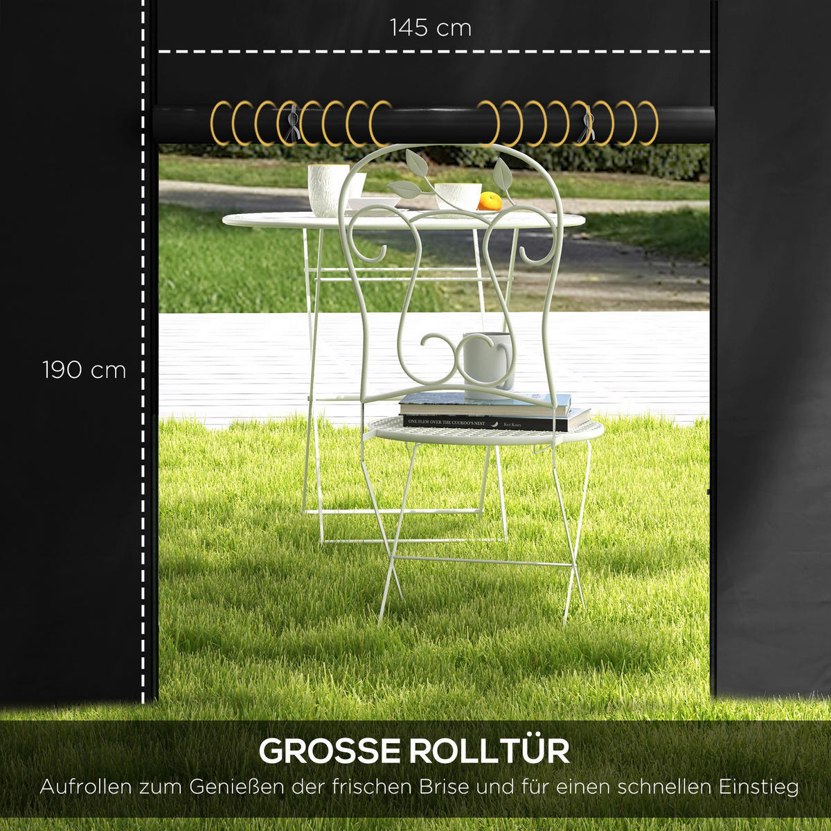 Outsunny Seitenteile für Pavillon schwarz Polyester B/H/L: ca. 295x195x0,01 cm Seitenteile für Pavillon - schwarz (0,01/295,00/195,00cm) - Outsunny