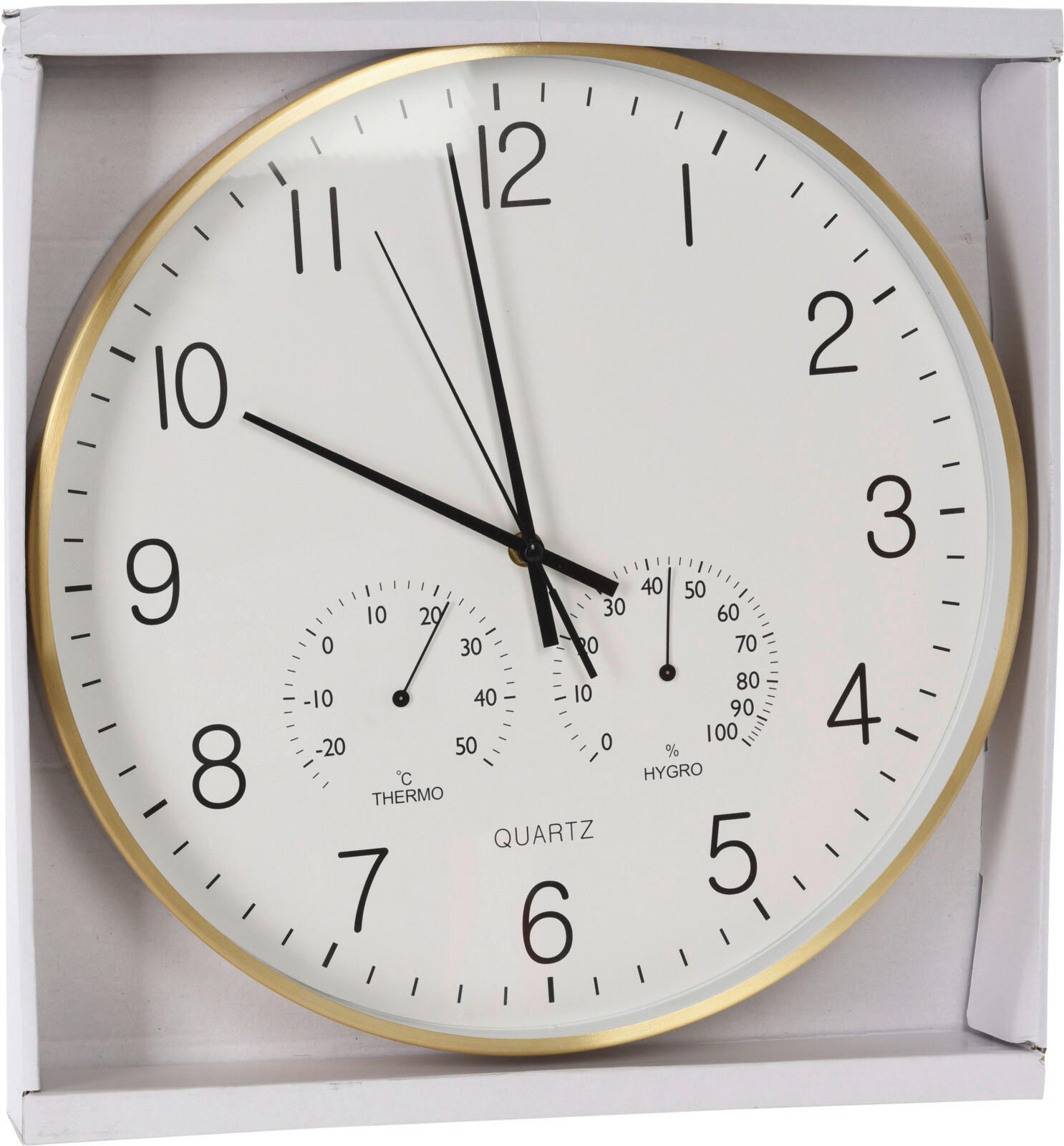 Wanduhr weiß Wanduhr_Dia Alu - gold/weiß