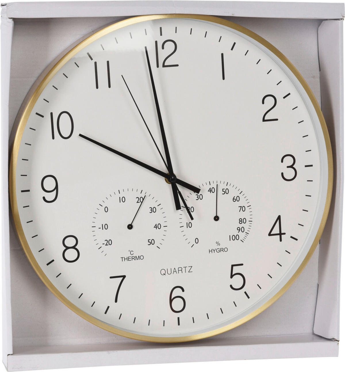 Wanduhr weiß Wanduhr_Dia Alu - gold/weiß