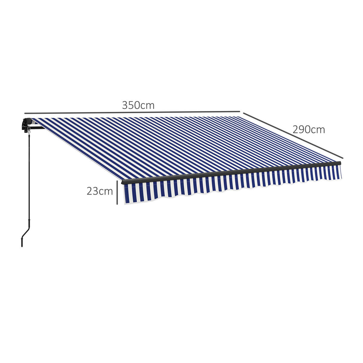 Markise blau B/H: ca. 290x350 cm Markise - blau/weiß (290,00/350,00cm) - Outsunny