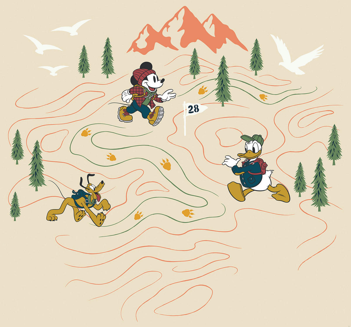 Komar Fototapete Mickey Meets the Mountain IADX6-035 B/H: ca. 300x280 cm Mickey Meets the Mountain IADX6-035 - (300,00/280,00cm) - Komar