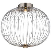 GLOBO LED-Deckenleuchte Chrom nickel matt Aluminium Metall H/D: ca. 45x50 cm GALWAY - nickel matt/Chrom (50,00/45,00cm) - GLOBO