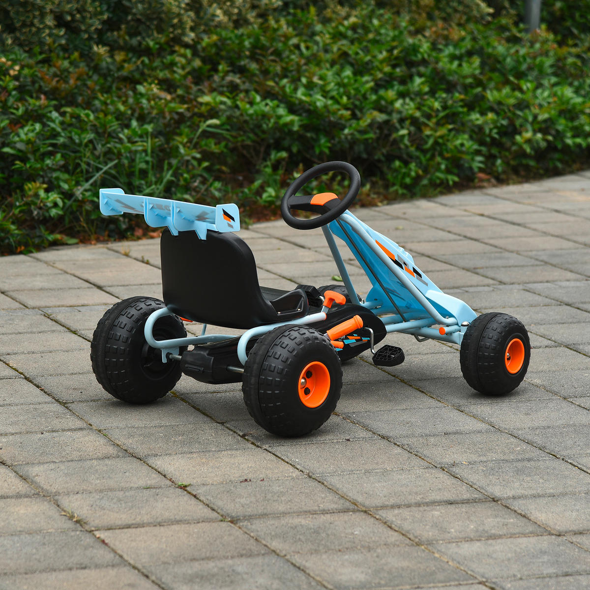 HOMCOM Kinder-Go-Kart hellblau B/H/L: ca. 66x59x97 cm Kinder_Go-Kart - hellblau (97,00/66,00/59,00cm) - HOMCOM