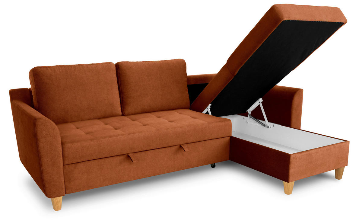 Ecksofa Liv terra Microfaser B/H/T: ca. 231x86x150 cm Liv - Eiche/terra (231,00/86,00/150,00cm)
