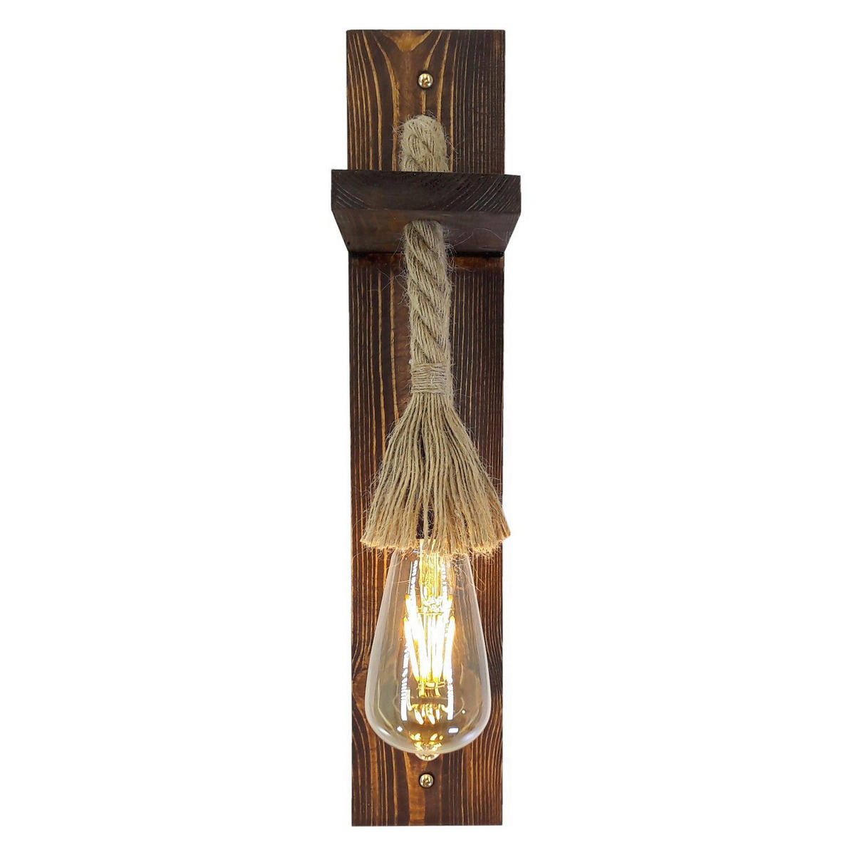 Opviq Wandleuchte nussbaum Kiefer B/H/T/L: ca. 45x17x9x45 cm E27 1 Brennstellen Ahsap Aplik 23 - nussbaum (45,00/45,00/17,00cm) - Opviq