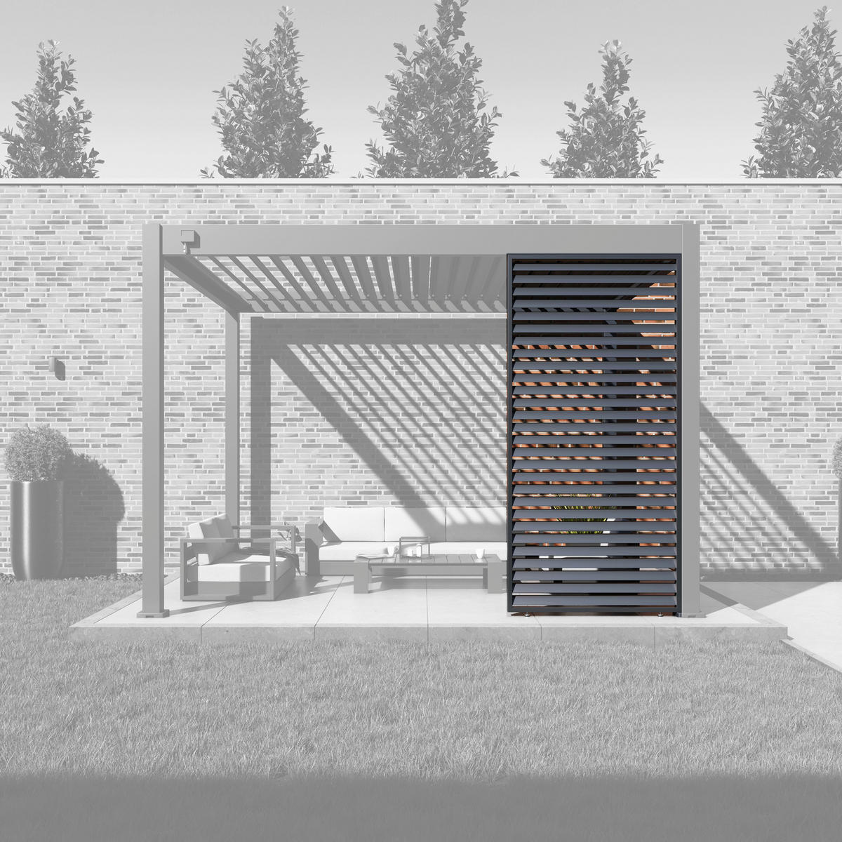 Paragon Outdoor Lamellen-Sichtschutz Grand Tuscan grau Aluminium B/H: ca. 114x234 cm Grand Tuscan - grau (114,00/234,00cm) - Paragon Outdoor