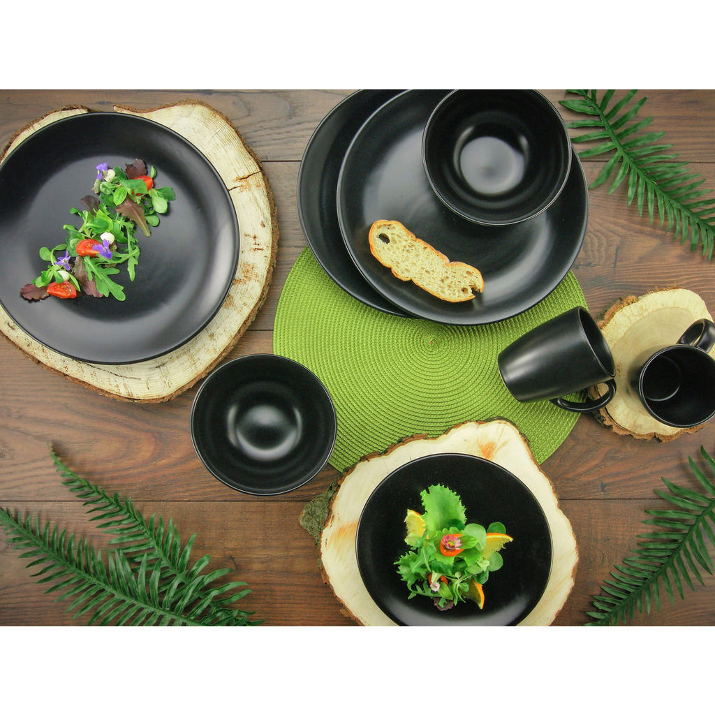 Thumbnail - CreaTable Kombiservice Black Matt mattschwarz Steingut