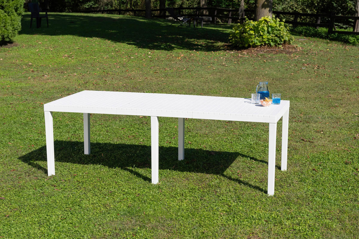 ProGarden Gartentisch Indo weiß Kunststoff B/H/L: ca. 90x72x220 cm Indo - weiß (220,00/90,00/72,00cm) - ProGarden
