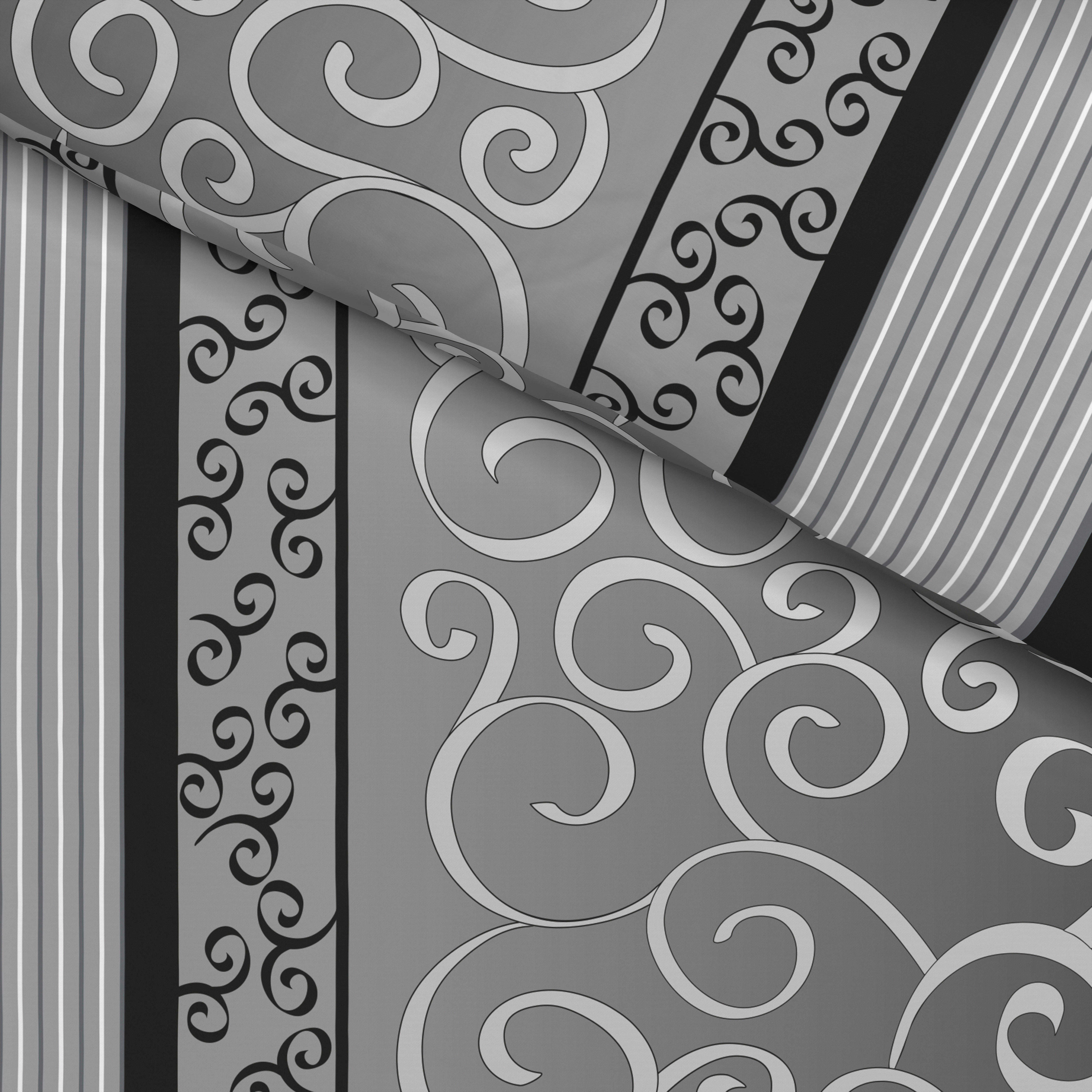 Baumwoll Bettwäsche Biber Bettwäsche_Biber Kringel 135x200cm - grau (135,00/200,00cm)