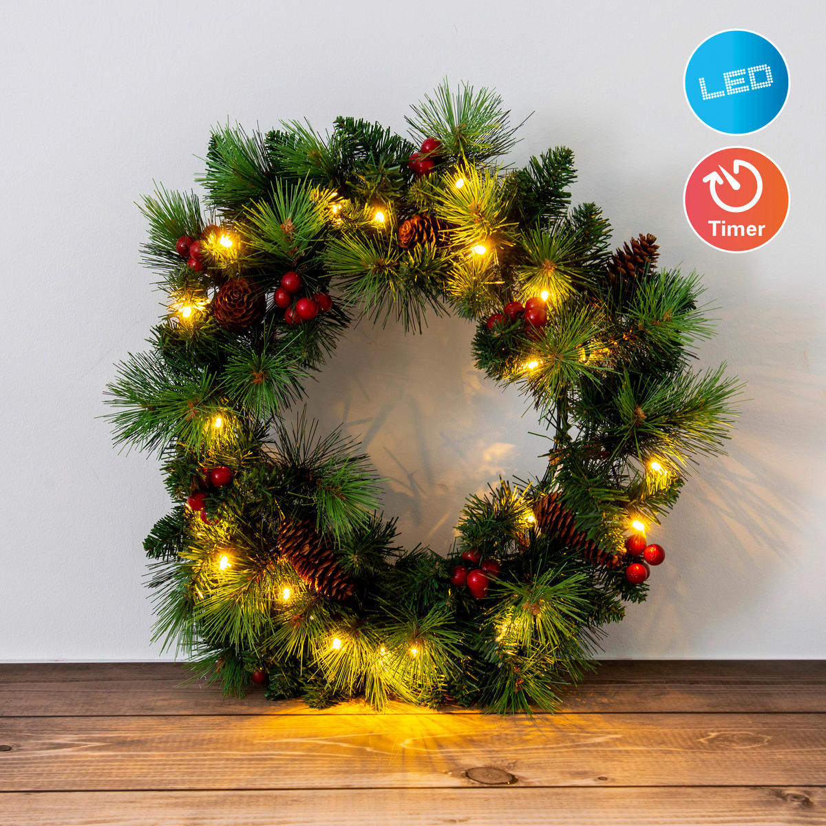 Näve Leuchten LED-Dekoartikel Noel grün Metall B/H/T: ca. 35x8x35 cm Noel - grün (35,00/8,00/35,00cm) - Näve Leuchten
