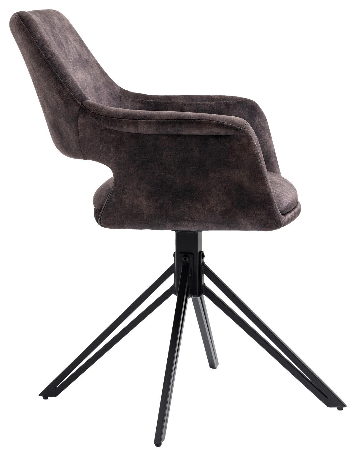 Stuhl ESTELLE  2er-Set anthrazit Vintage schwarz Stoff Metall ESTELLE  2er-Set - schwarz/anthrazit - byLIVING