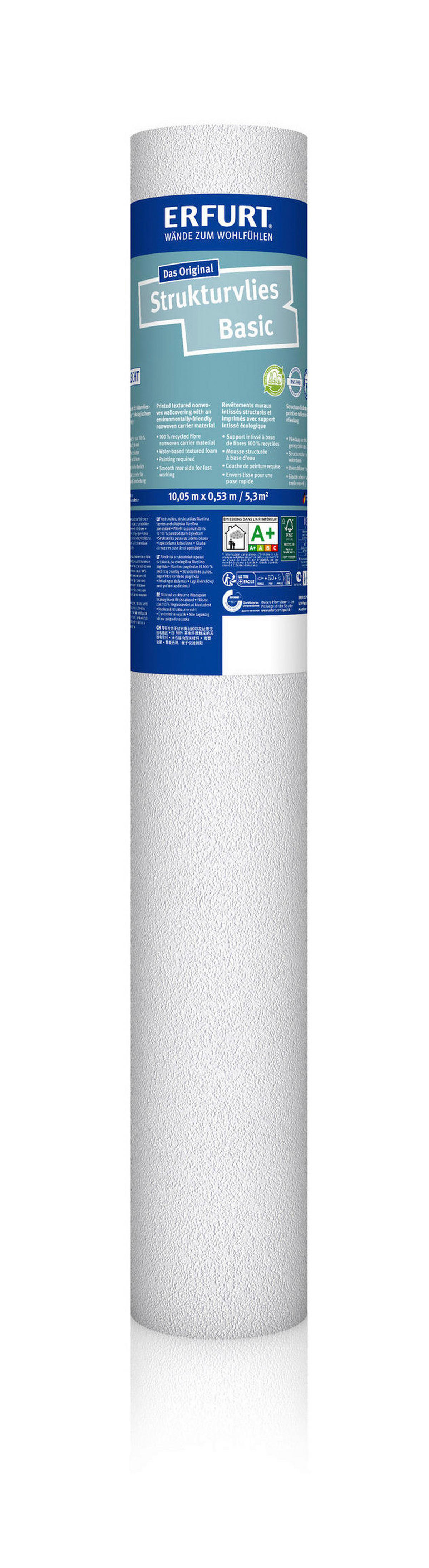 Erfurt Struktur-Vliestapete Basic Basic weiß B/L: ca. 53x1005 cm Basic - weiß (53,00/1005,00cm) - Erfurt