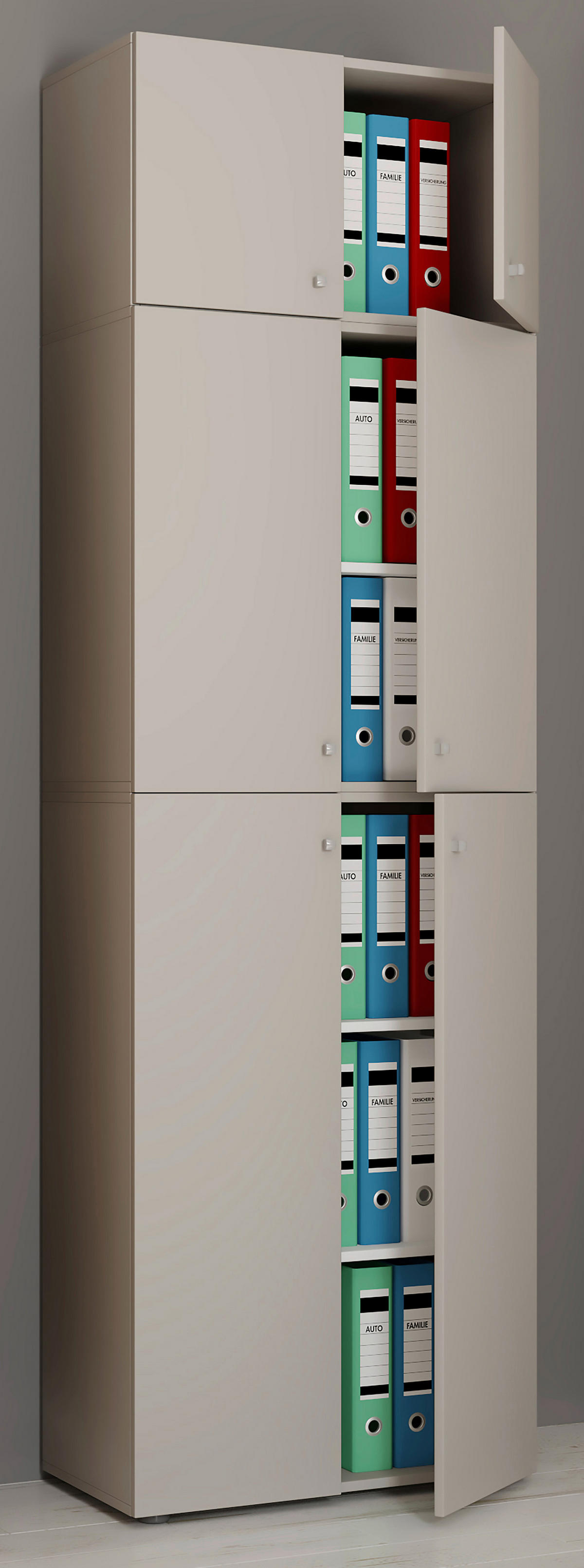 Büroschrank Lona grau B/H/T: ca. 70x223x39 cm Lona - grau (70,00/223,00/39,00cm) - VCM Möbel