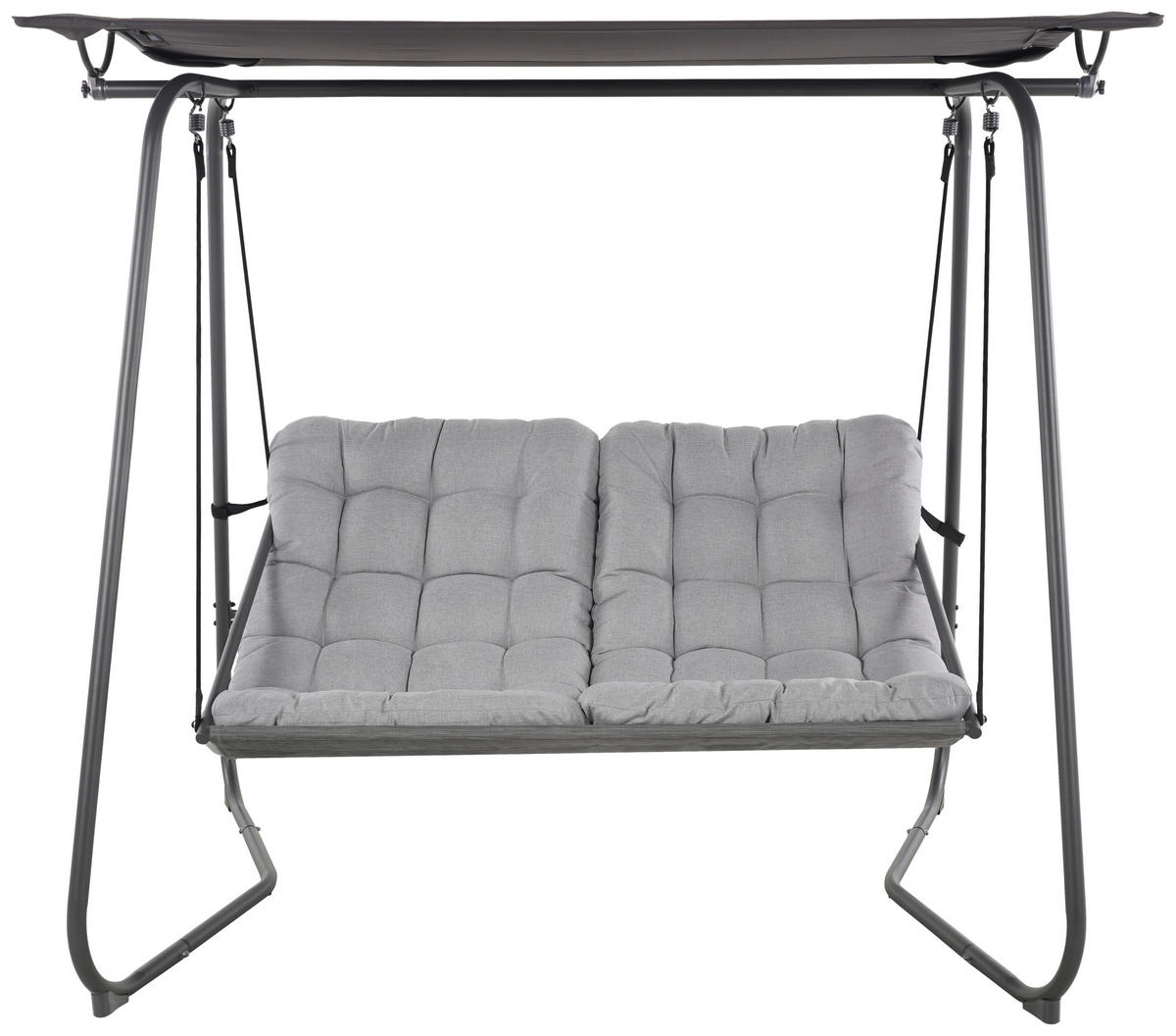 POCOline Hollywoodschaukel hellgrau Stahl B/H/L: ca. 151x195x220 cm Hollywoodschaukel - hellgrau/dunkelgrau (220,00/151,00/195,00cm) - POCOline