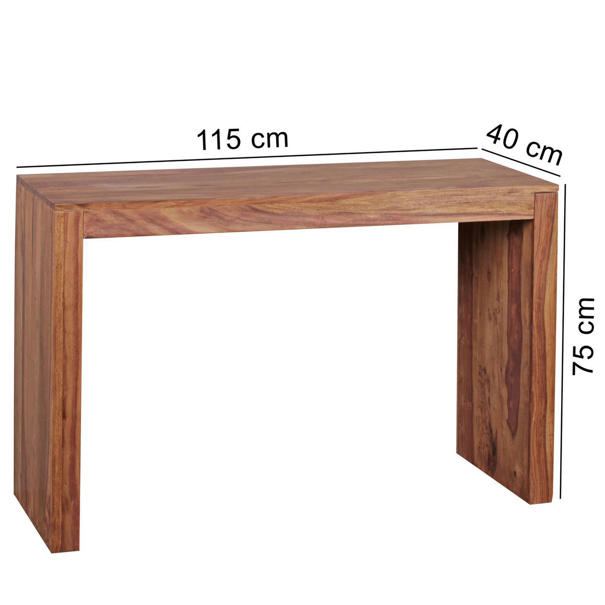 Konsolentisch natur Echtholz B/H/T: ca. 115x75x40 cm Konsolentisch - natur (115,00/75,00/40,00cm) - Wohnling