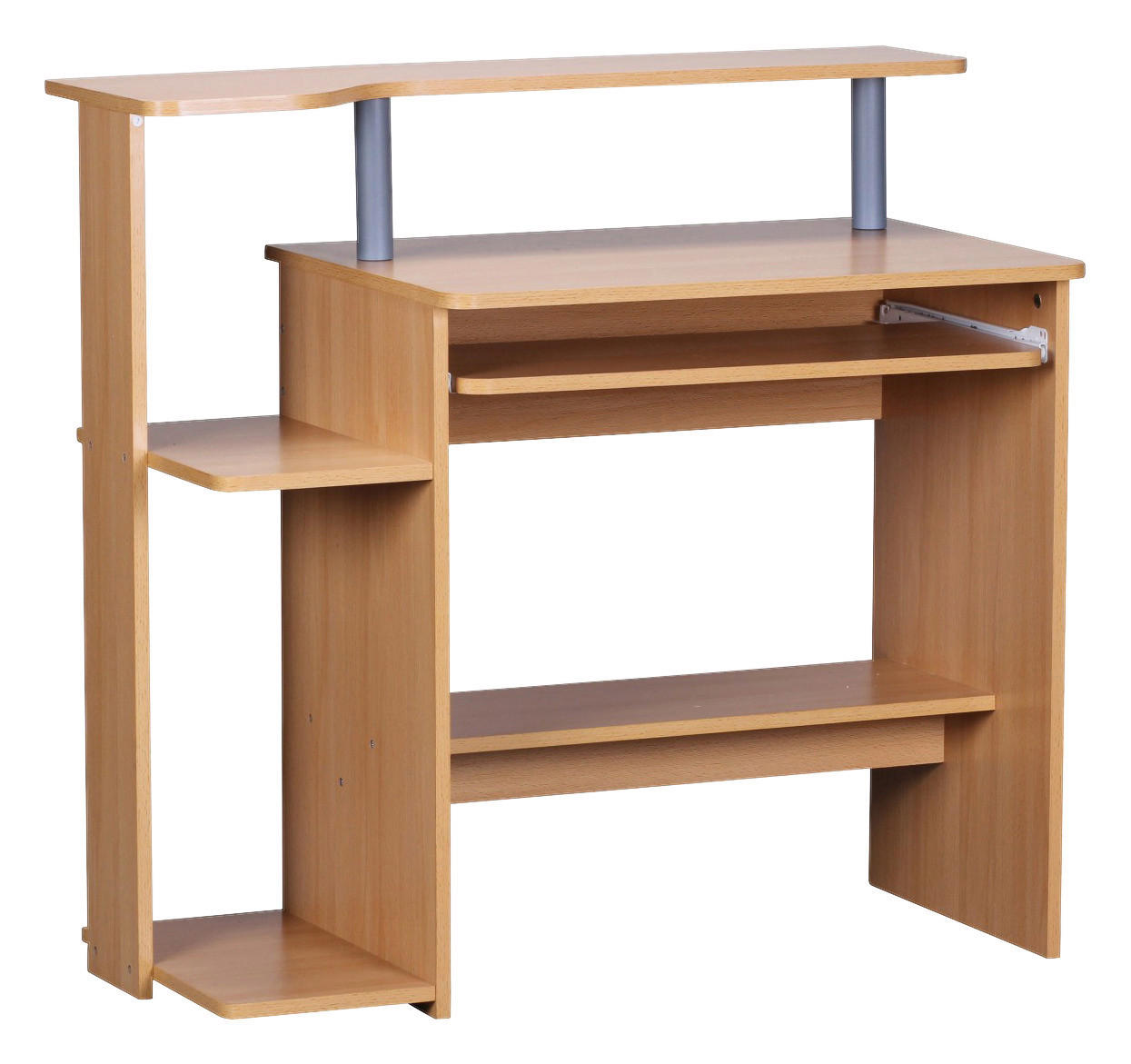 Computertisch buche Nachbildung B/H/T: ca. 94x90,5x48,5 cm Computertisch - buche (94,00/90,50/48,50cm) - Wohnling