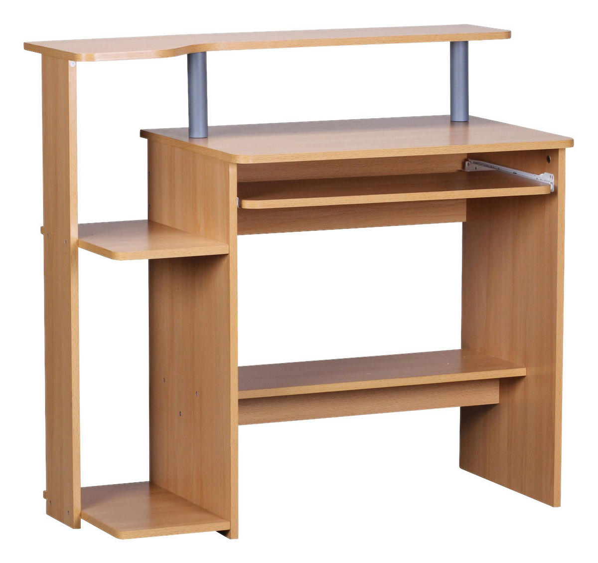 Computertisch buche Nachbildung B/H/T: ca. 94x90,5x48,5 cm Computertisch - buche (94,00/90,50/48,50cm) - Wohnling