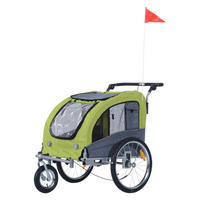 PawHut Fahrradanhänger f. Hunde D00-051 20 Zoll 1 Gänge grün grün B/H/L: ca. 90x110x130 cm Radanhänger f. Hunde D00-051 - grün/grau (130,00/90,00/110,00cm) - PawHut