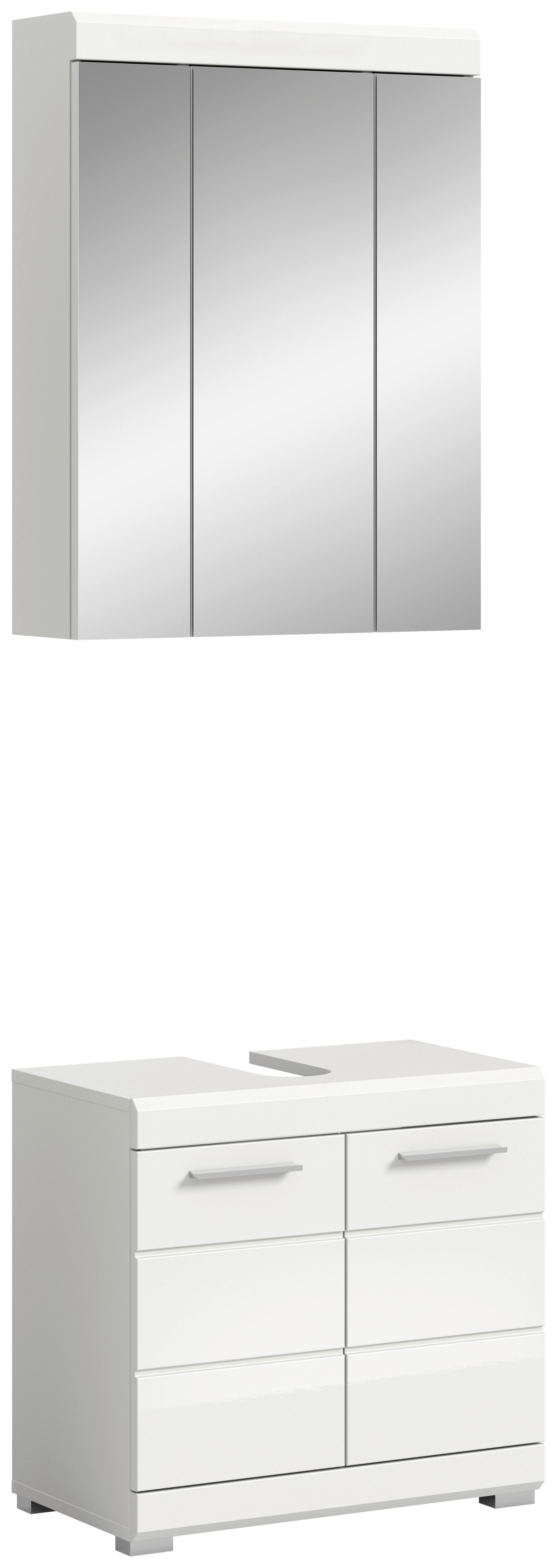 Badezimmer-Set Scout weiß weiß Hochglanz B/H/T: ca. 60x191x34 cm Scout - weiß (60,00/191,00/34,00cm) - xonox.home