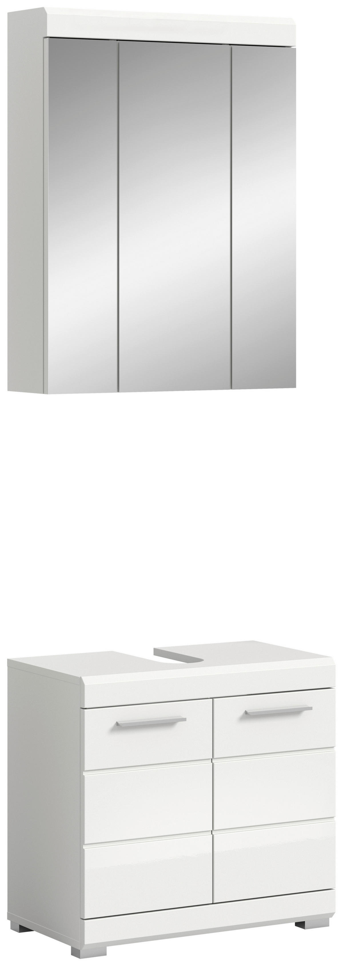 Badezimmer-Set Scout weiß weiß Hochglanz B/H/T: ca. 60x191x34 cm Scout - weiß (60,00/191,00/34,00cm) - xonox.home