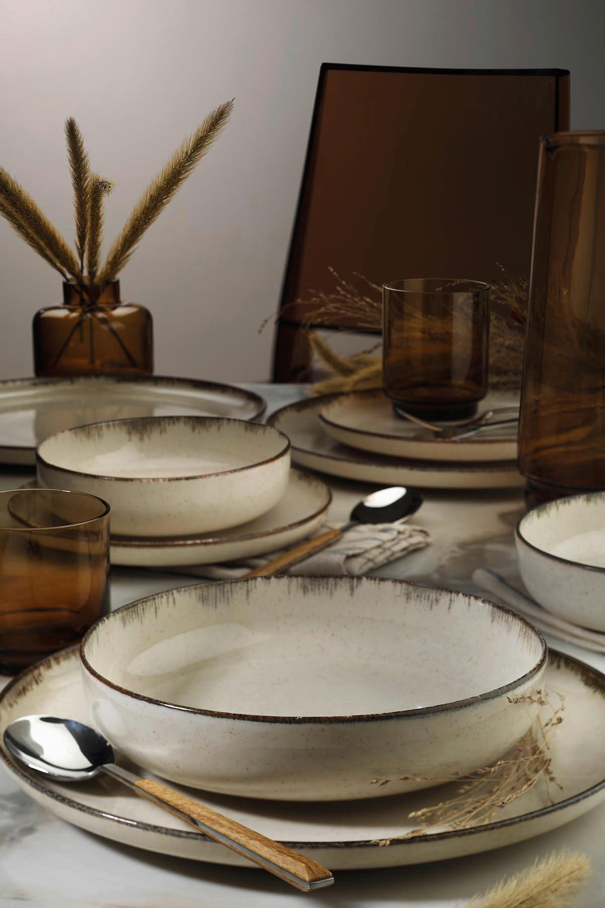 HermiaConcept Tafelservice Krakow creme Porzellan 16 tlg. Krakow - creme - HermiaConcept