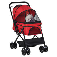 PawHut Hunde-Zubehör rot Polypropylen B/H/L: ca. 52x76,5x95 cm Hundebuggy - rot (95,00/52,00/76,50cm) - PawHut