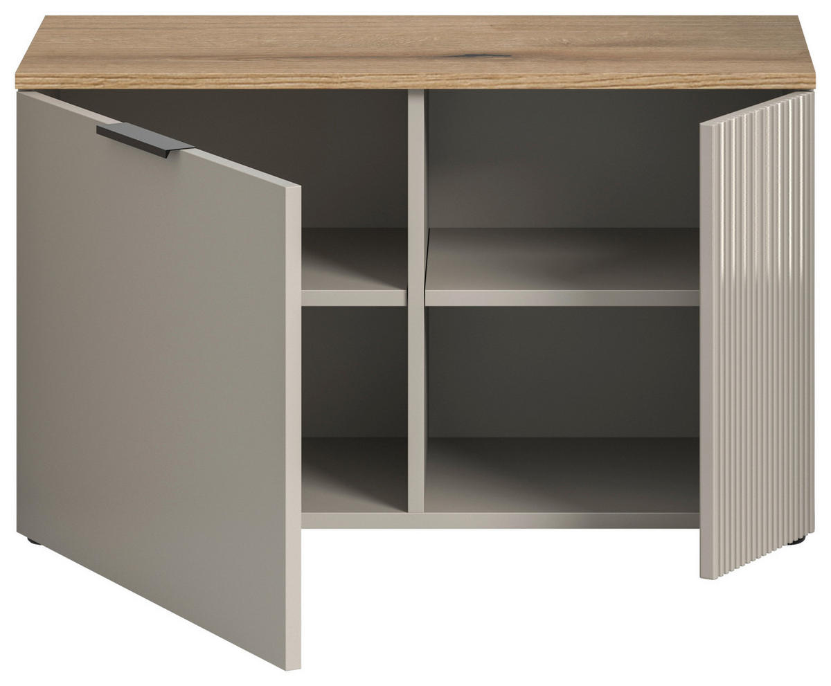 Sitzbank Slide Kaschmirgrau Nachbildung Evoke Oak Nachbildung B/H/T: ca. 80x48x36 cm Slide - (80,00/48,00/36,00cm) - xonox.home