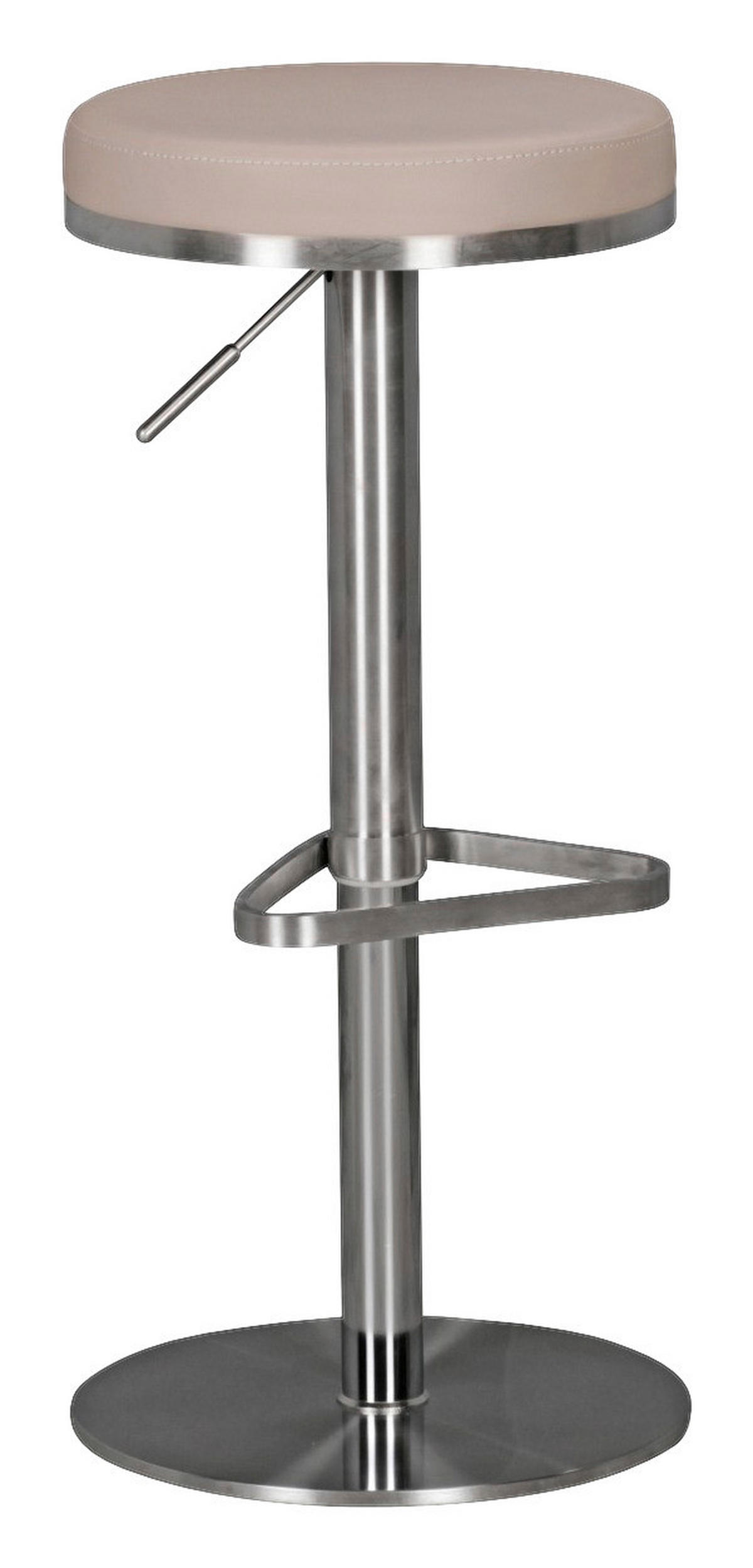 Barhocker beige Edelstahl Kunstleder Edelstahl Edelstahl Barhocker - beige/Edelstahl - Wohnling